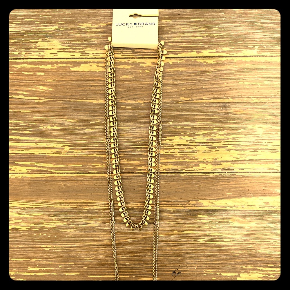 Lucky brand 3 tier silver and gold necklace